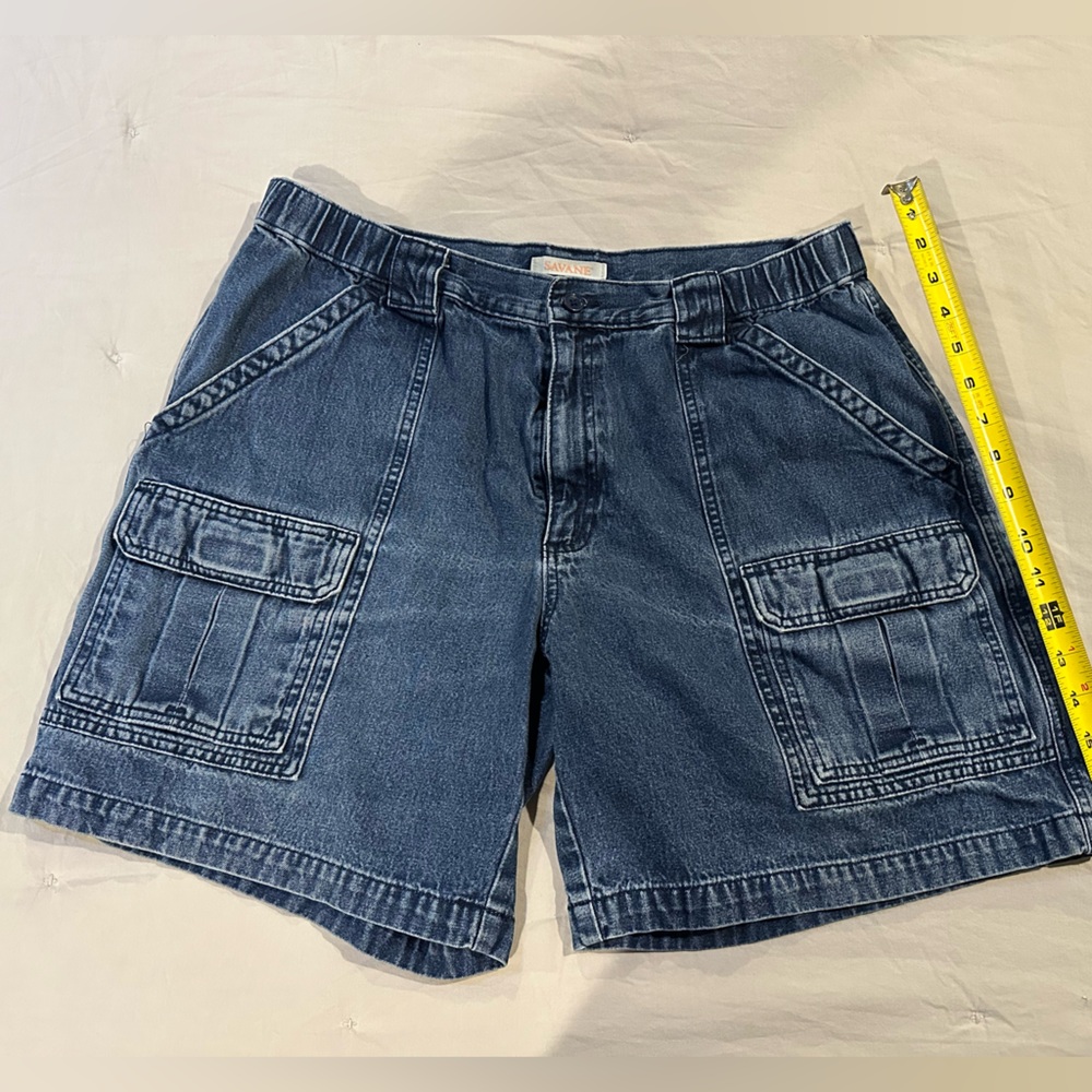 Savane Blue Denim cargo Shorts size 36